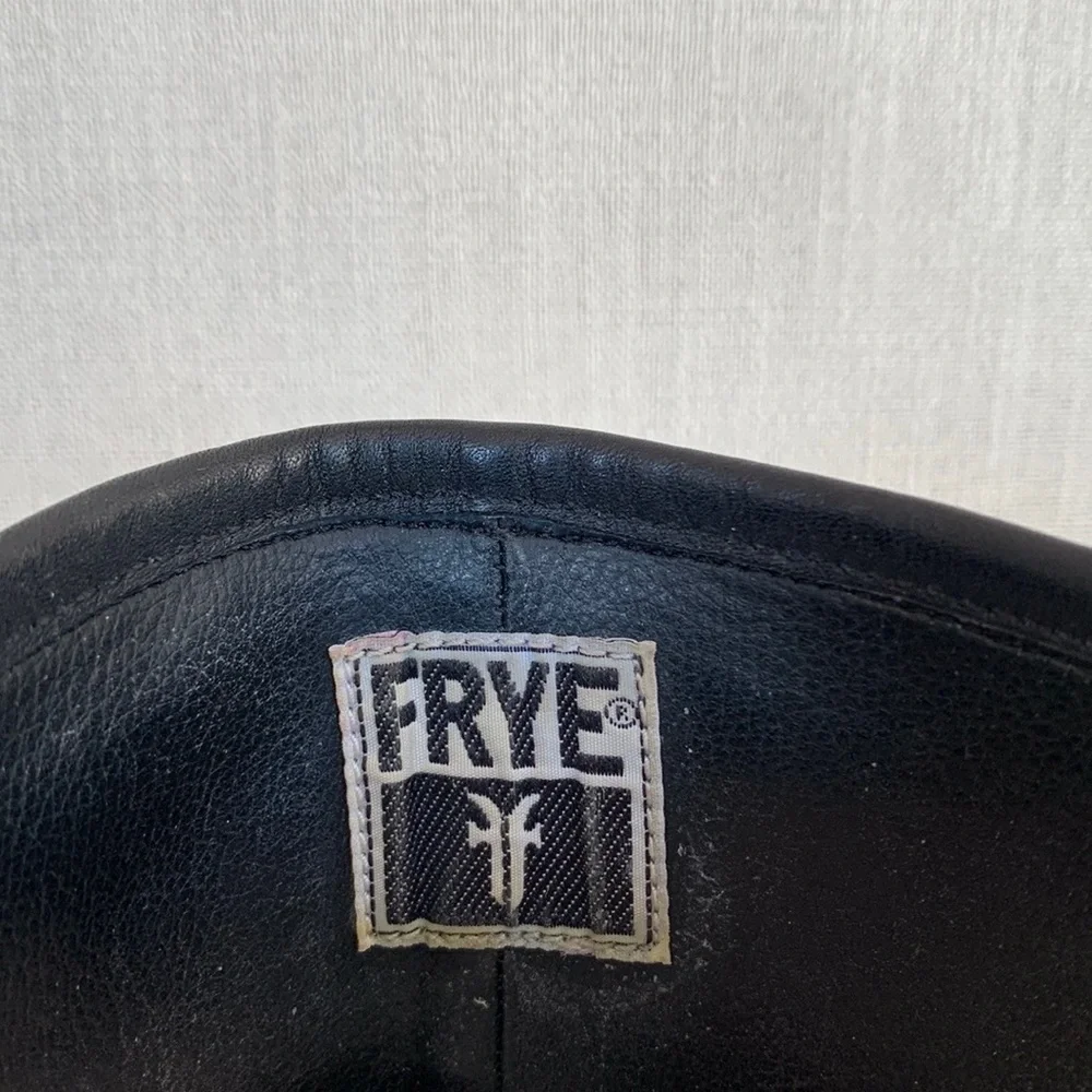 FRYE Vintage Y2K Dorian Platform Chunky Heel Tall Black Zippered Boots, Size 9 - Picture 9 of 13